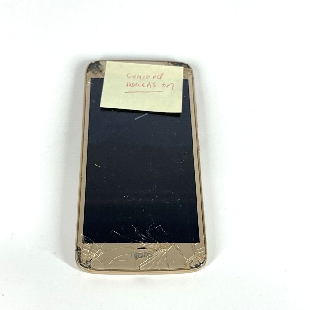 Motorola Moto E4 (XT1765)16GB Gold Smartphone GSM - Cracked - FOR PARTS